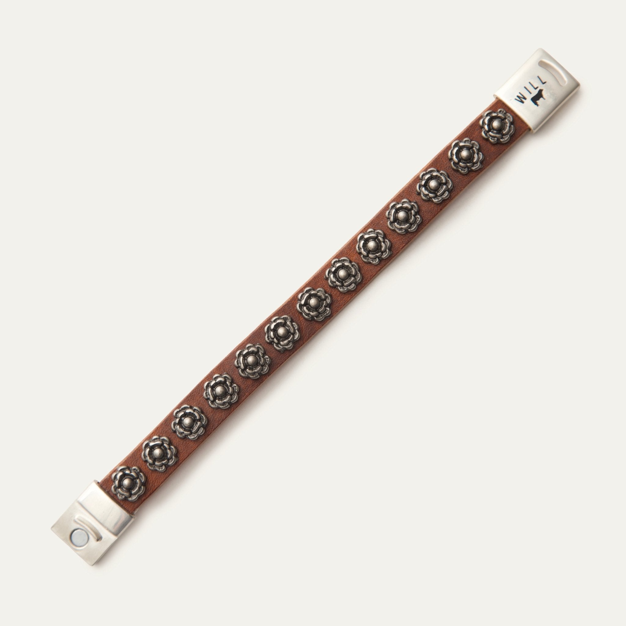 Magnetic Bracelet W/ Rose Studs - Will Leather Goods
